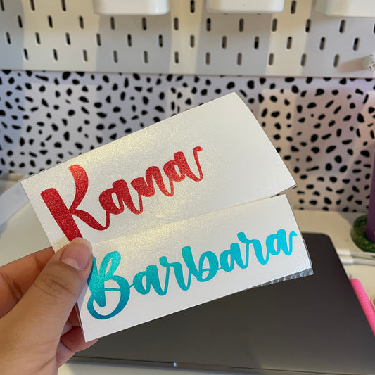 Personalized Hand lettered Name Decal