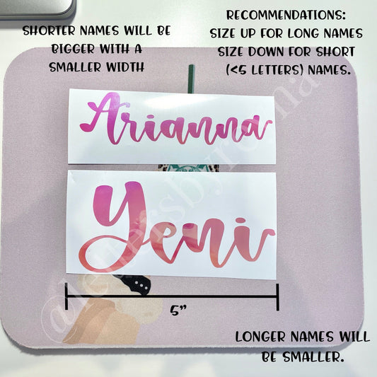 Personalized Hand lettered Name Decal