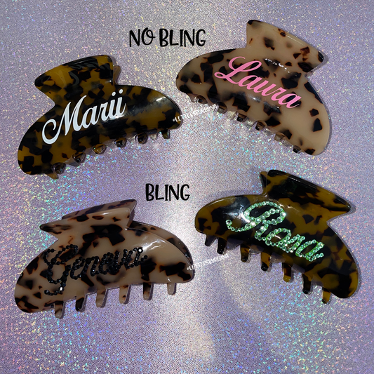 Personalized Rhinestone Hair Claw Clip