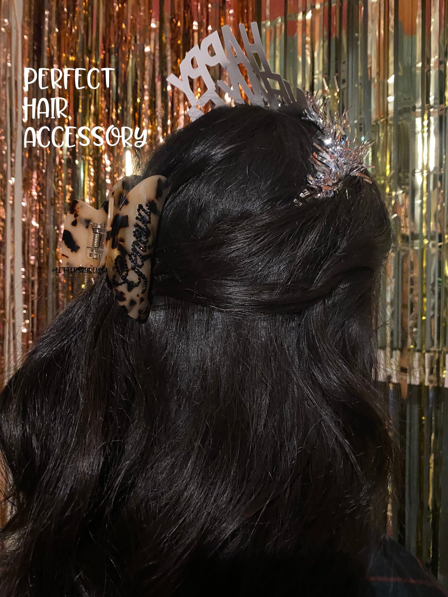 Personalized Rhinestone Hair Claw Clip