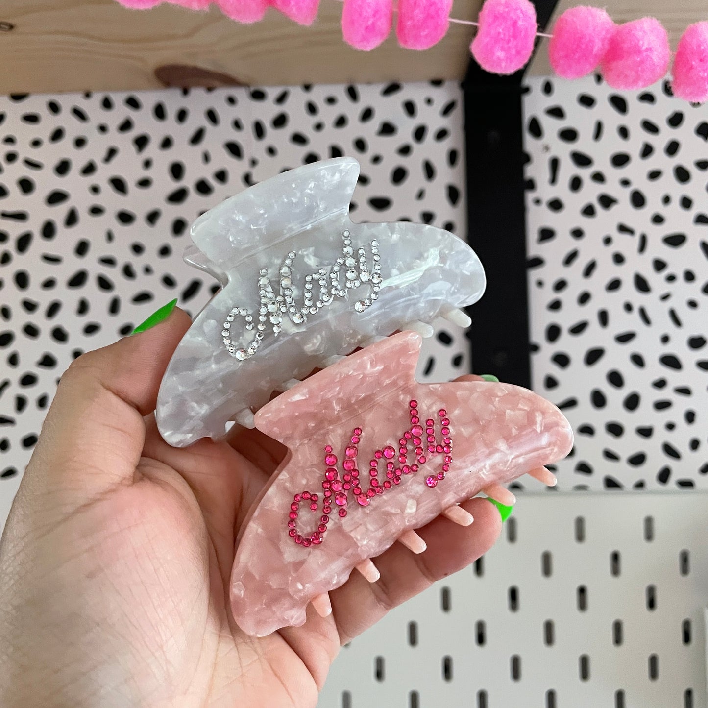 Personalized Rhinestone Hair Claw Clip